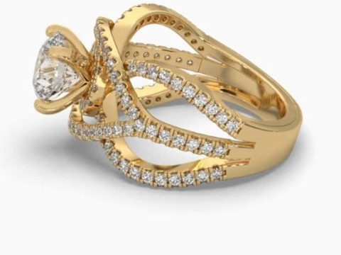 Printable 3D jewelry model of Solitaire Lady Ring with Diamond 3D Model