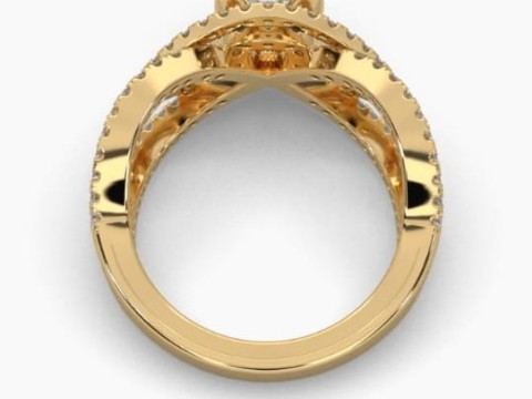 Printable 3D jewelry model of Solitaire Lady Ring with Diamond 3D Model