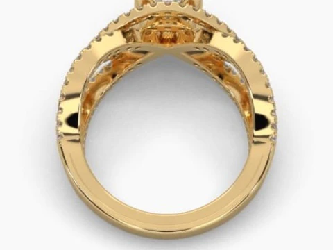 Printable 3D jewelry model of Solitaire Lady Ring with Diamond 3D Model