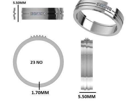 Printable 3D jewelry model of Solitaire Lady Ring with Diamond Modelo 3D