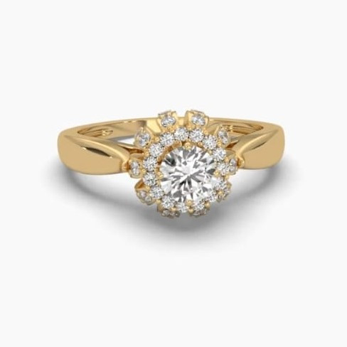 Printable 3D jewelry model of Solitaire Lady Ring with Diamond Modello 3D .c4d .max .obj .3ds .fbx .stl .blend