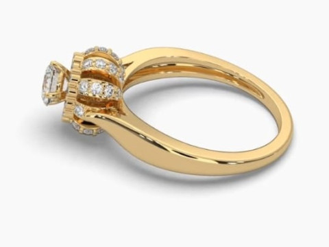Printable 3D jewelry model of Solitaire Lady Ring with Diamond Modello 3D