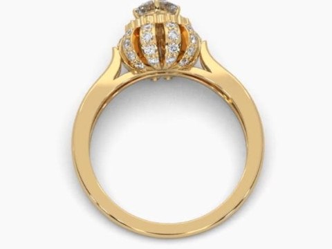 Printable 3D jewelry model of Solitaire Lady Ring with Diamond Modello 3D