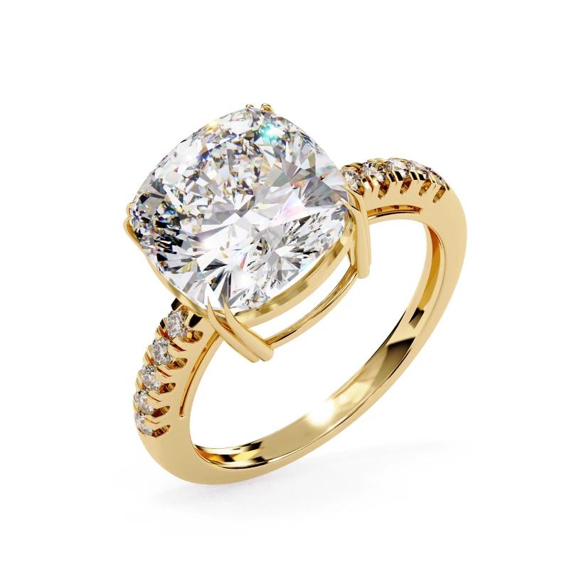 Printable 3D jewelry model of Solitaire Lady Ring with Diamond 3D Model .c4d .max .obj .3ds .fbx .stl .blend