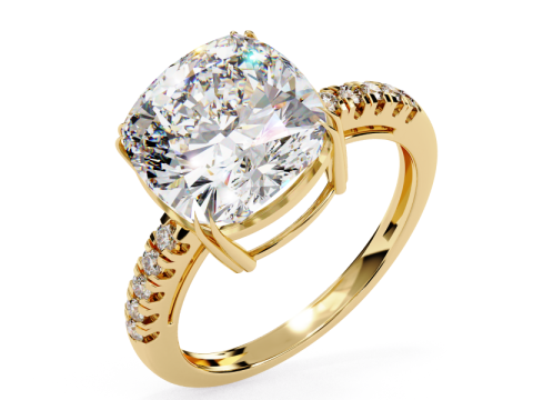 Printable 3D jewelry model of Solitaire Lady Ring with Diamond 3D Modell