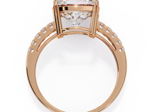 Printable 3D jewelry model of Solitaire Lady Ring with Diamond 3D 모델