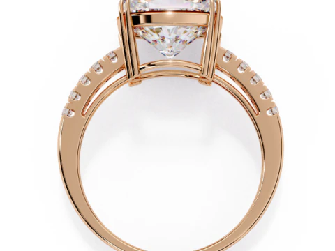 Printable 3D jewelry model of Solitaire Lady Ring with Diamond 3D Model