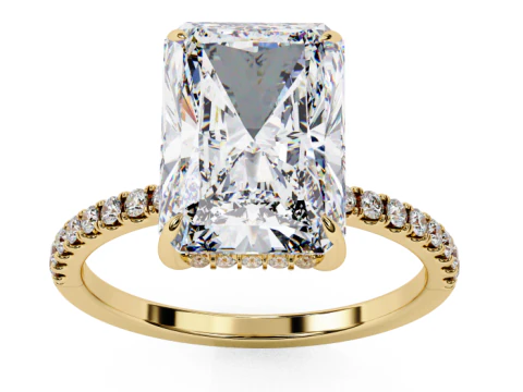 ダイヤモンド付きソリティア レディ リングの印刷可能な 3D ジュエリー モデル 3Dモデル