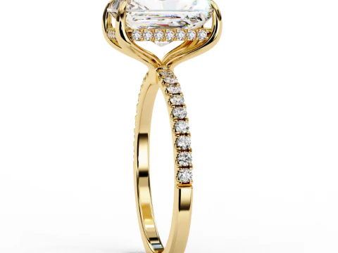 Printable 3D jewelry model of Solitaire Lady Ring with Diamond 3D Model