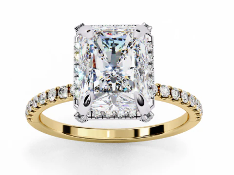 Printable 3D jewelry model of Solitaire Lady Ring with Diamond 3D Model