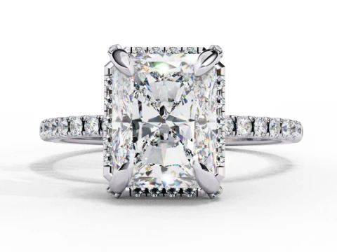 Printable 3D jewelry model of Solitaire Lady Ring with Diamond 3D Model