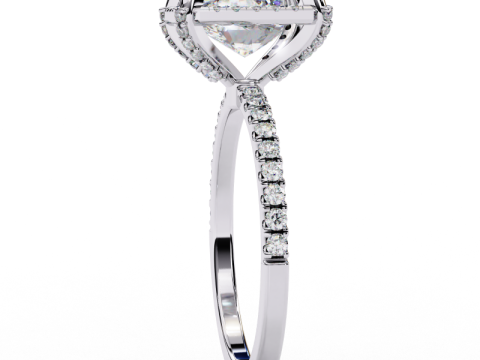 Printable 3D jewelry model of Solitaire Lady Ring with Diamond Modelo 3D