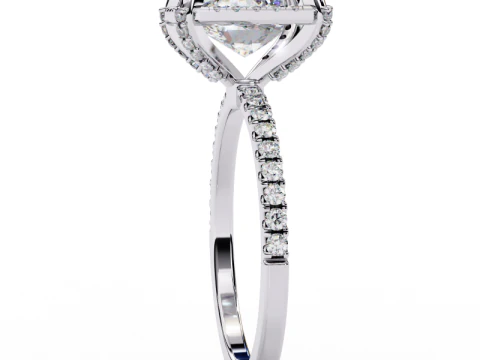 Printable 3D jewelry model of Solitaire Lady Ring with Diamond 3D Model