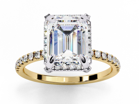 Printable 3D jewelry model of Solitaire Lady Ring with Diamond Model 3D