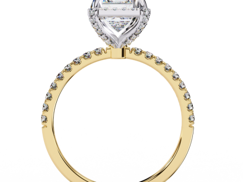 Printable 3D jewelry model of Solitaire Lady Ring with Diamond Modelo 3D