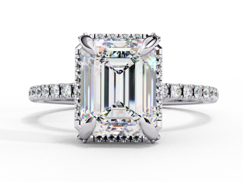 Printable 3D jewelry model of Solitaire Lady Ring with Diamond Modelo 3D