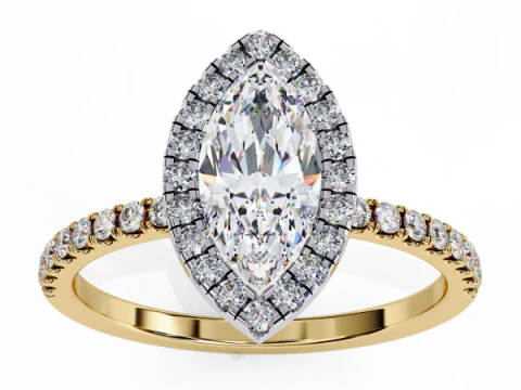 Printable 3D jewelry model of Solitaire Lady Ring with Diamond 3D Model