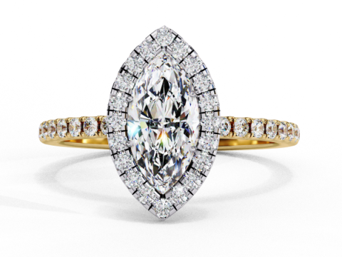Printable 3D jewelry model of Solitaire Lady Ring with Diamond 3D Model