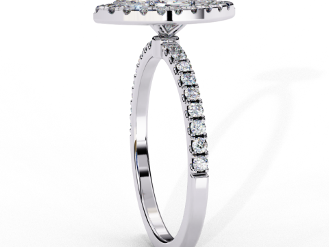 Printable 3D jewelry model of Solitaire Lady Ring with Diamond 3D Model