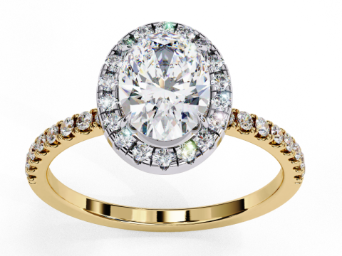Printable 3D jewelry model of Solitaire Lady Ring with Diamond 3D Model