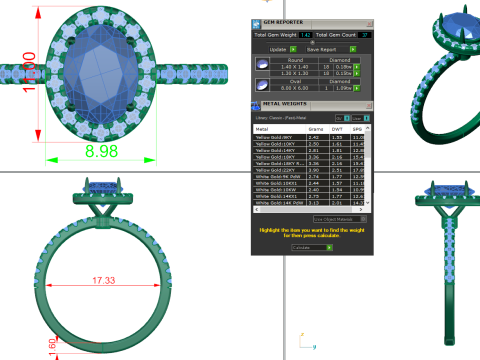 Printable 3D jewelry model of Solitaire Lady Ring with Diamond 3D 模型