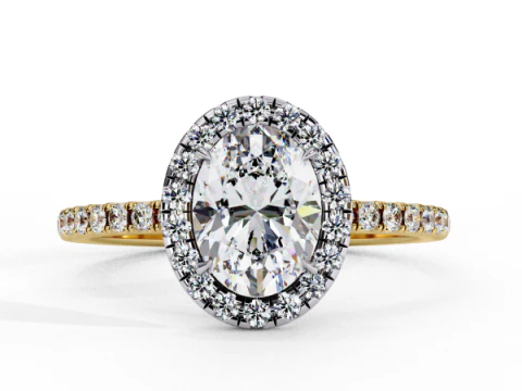 Printable 3D jewelry model of Solitaire Lady Ring with Diamond 3D Model