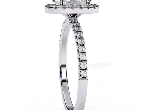 Printable 3D jewelry model of Solitaire Lady Ring with Diamond 3D 模型