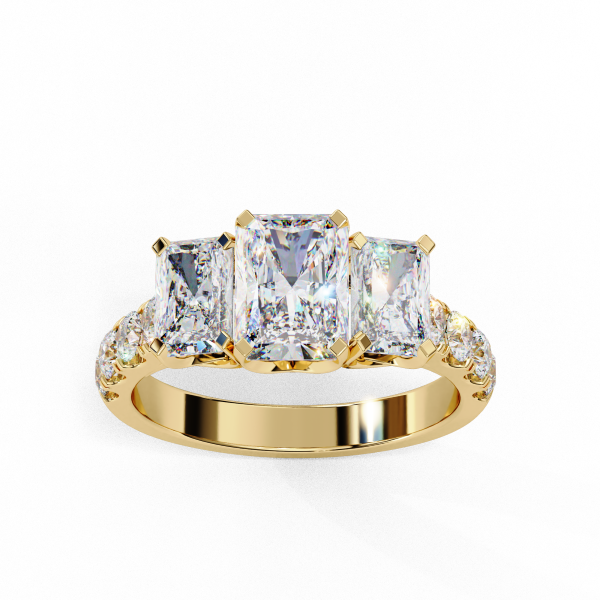 Printable 3D jewelry model of Solitaire Lady Ring with Diamond 3D 模型 .c4d .max .obj .3ds .fbx .stl .blend