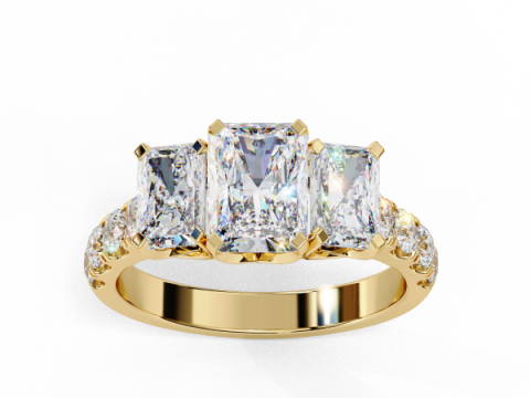 Printable 3D jewelry model of Solitaire Lady Ring with Diamond Model 3D