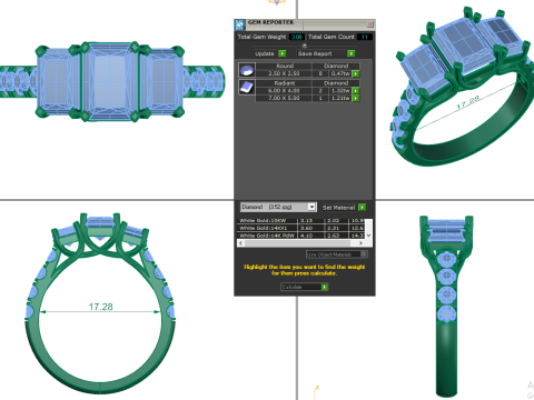 Printable 3D jewelry model of Solitaire Lady Ring with Diamond 3D 模型
