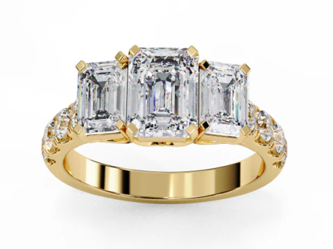 다이아몬드가 포함된 Solitaire Lady Ring의 인쇄 가능한 3D 주얼리 모델 3D 모델