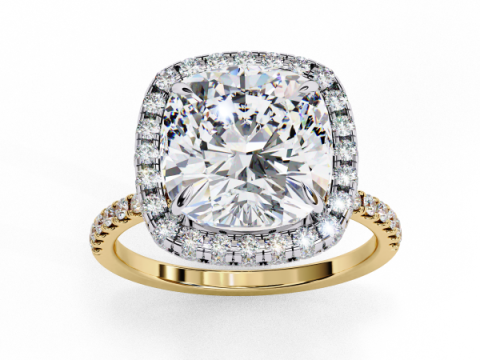 Printable 3D jewelry model of Solitaire Lady Ring with Diamond 3D 模型