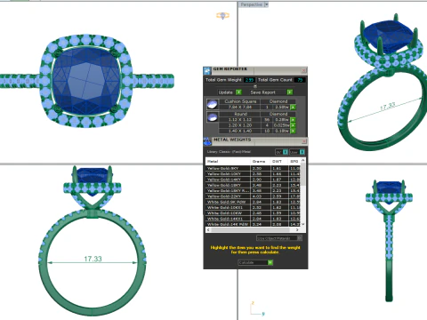 Printable 3D jewelry model of Solitaire Lady Ring with Diamond 3D Model