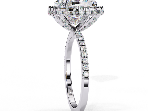 Printable 3D jewelry model of Solitaire Lady Ring with Diamond 3D मॉडल