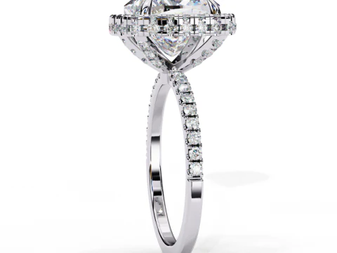 Printable 3D jewelry model of Solitaire Lady Ring with Diamond 3D Model