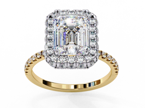 Printable 3D jewelry model of Solitaire Lady Ring with Diamond Model 3D