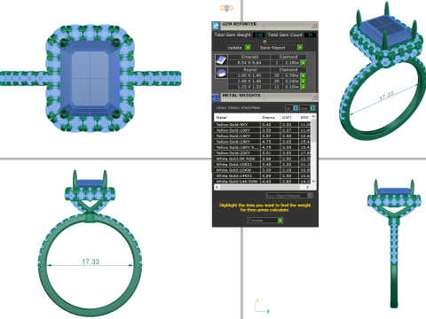 Printable 3D jewelry model of Solitaire Lady Ring with Diamond Modelo 3D