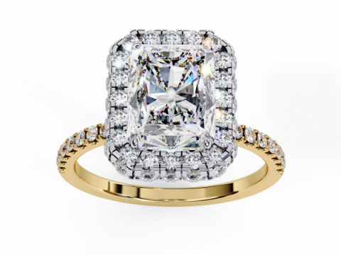 Printable 3D jewelry model of Solitaire Lady Ring with Diamond 3D Model