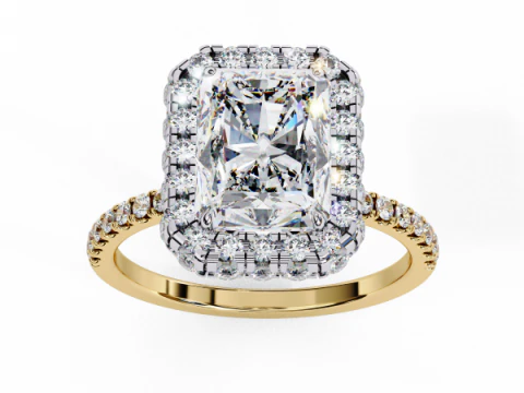 Model biżuterii 3D do druku z pierścionkiem Solitaire Lady z diamentem Model 3D