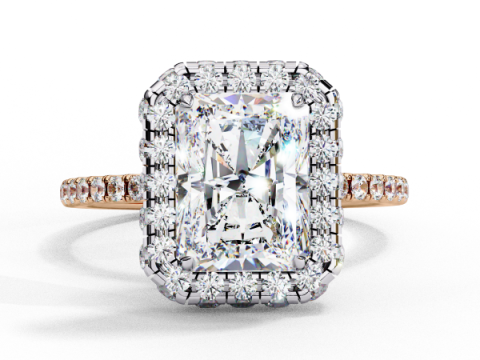 Printable 3D jewelry model of Solitaire Lady Ring with Diamond 3D Model