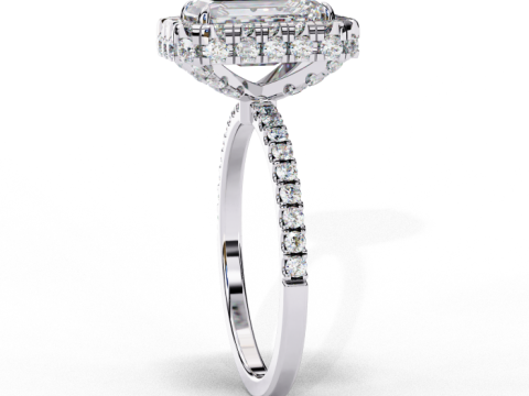 Printable 3D jewelry model of Solitaire Lady Ring with Diamond 3D Model