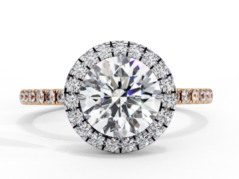 Printable 3D jewelry model of Solitaire Lady Ring with Diamond Modelo 3D