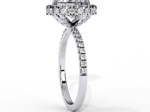 Printable 3D jewelry model of Solitaire Lady Ring with Diamond Modelo 3D