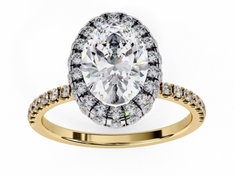 Printable 3D jewelry model of Solitaire Lady Ring with Diamond 3Dモデル