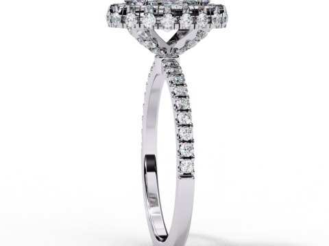 Printable 3D jewelry model of Solitaire Lady Ring with Diamond Model 3D