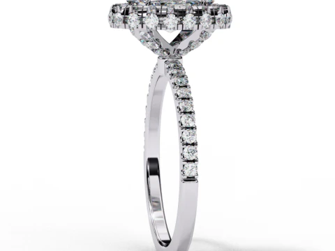 Printable 3D jewelry model of Solitaire Lady Ring with Diamond 3D Model