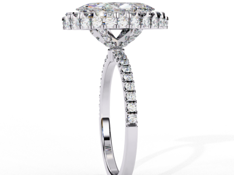 Printable 3D jewelry model of Solitaire Lady Ring with Diamond Modelo 3D