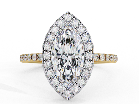 Printable 3D jewelry model of Solitaire Lady Ring with Diamond Modelo 3D