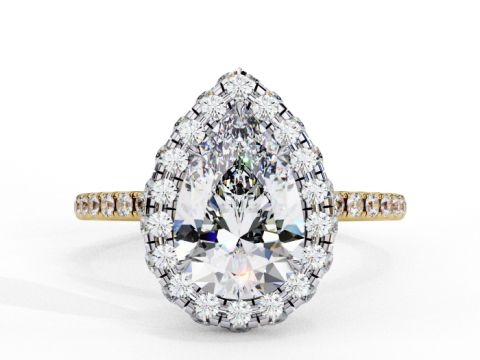 Printable 3D jewelry model of Solitaire Lady Ring with Diamond Model 3D
