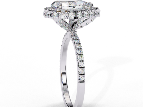 Printable 3D jewelry model of Solitaire Lady Ring with Diamond Model 3D